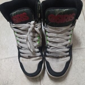 Osiris Mens High Tops - Black, Green, and Gray With Lightning